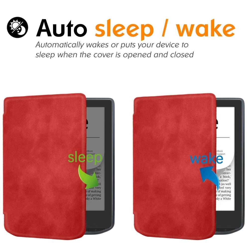 For Pocketbook Verse / Verse Pro Retro Skin-feel Leather Smart Tablet Case(Red)