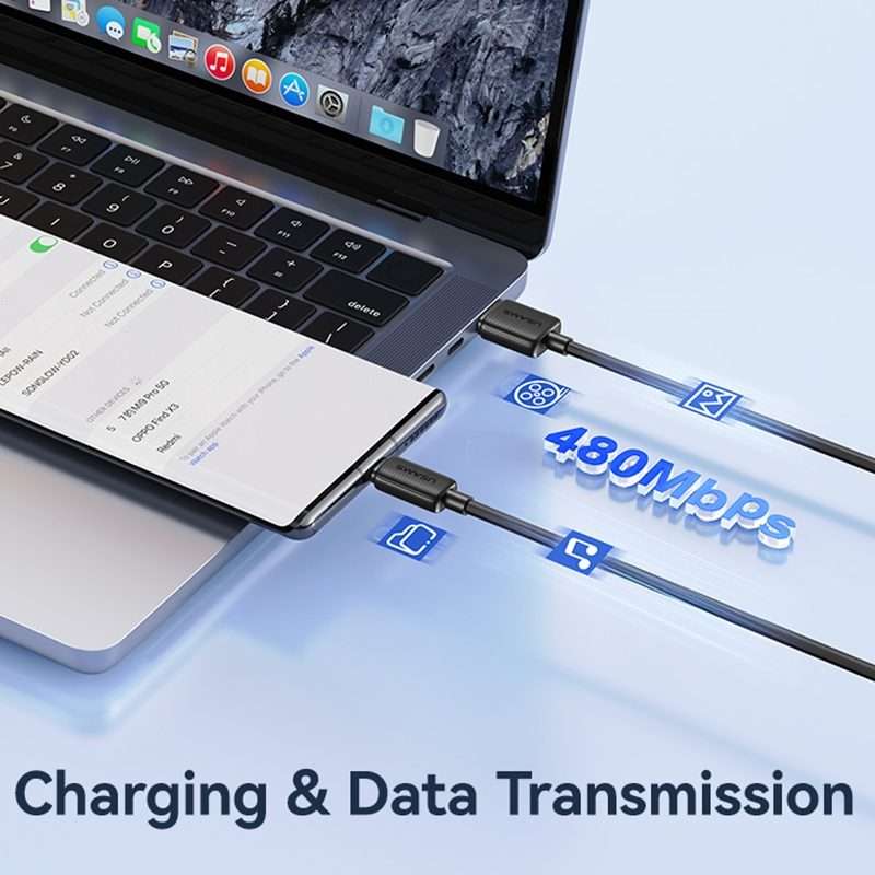USAMS US-SJ690 USB to Micro USB 2A Striped Fast Charge Data Cable, Length:1m(Blue)