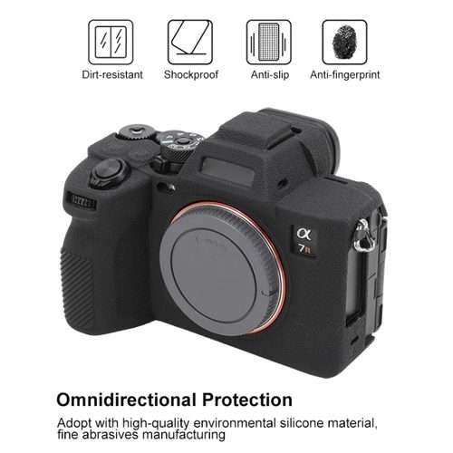 For Sony ILCE7RM5 / A7R5 Litchi Texture Soft Silicone Protective Case(Black)
