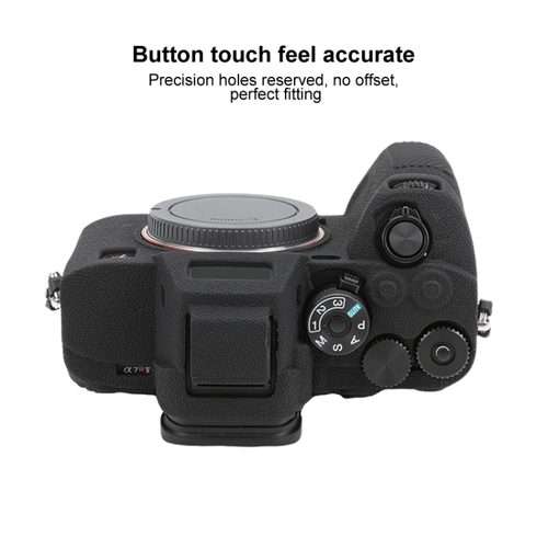 For Sony ILCE7RM5 / A7R5 Litchi Texture Soft Silicone Protective Case(Black)
