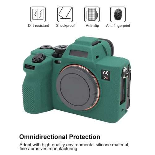 For Sony ILCE7RM5 / A7R5 Litchi Texture Soft Silicone Protective Case(Green)