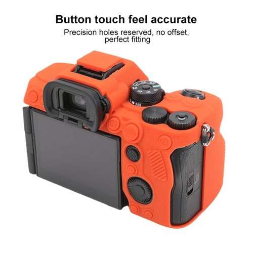 For Sony ILCE7RM5 / A7R5 Litchi Texture Soft Silicone Protective Case(Orange)