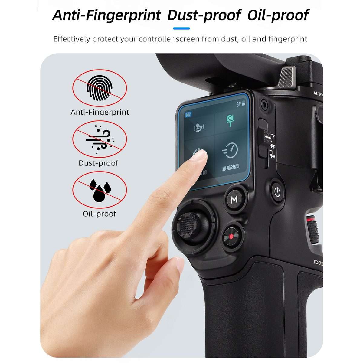 For DJI RS 4/RS 4 Pro/RS 3/RS 3 Pro Sunnylife 2pcs Screen Explosion proof Tempered Glass Film