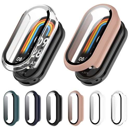 For Xiaomi Mi Band 8 / 9 Ceramic / 10 Ceramic Tempered Film Integrated PC Protective Wa ... (Pink)