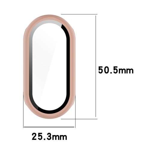 For Xiaomi Mi Band 8 / 9 Ceramic / 10 Ceramic Tempered Film Integrated PC Protective Wa ... (Pink)