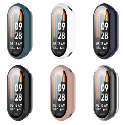 For Xiaomi Mi Band 8 / 9 Ceramic / 10 Ceramic Tempered Film Integrated PC Protective Wa ... (Pink)