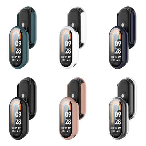 For Xiaomi Mi Band 8 / 9 Ceramic / 10 Ceramic Tempered Film Integrated PC Protective Wa ... (Pink)