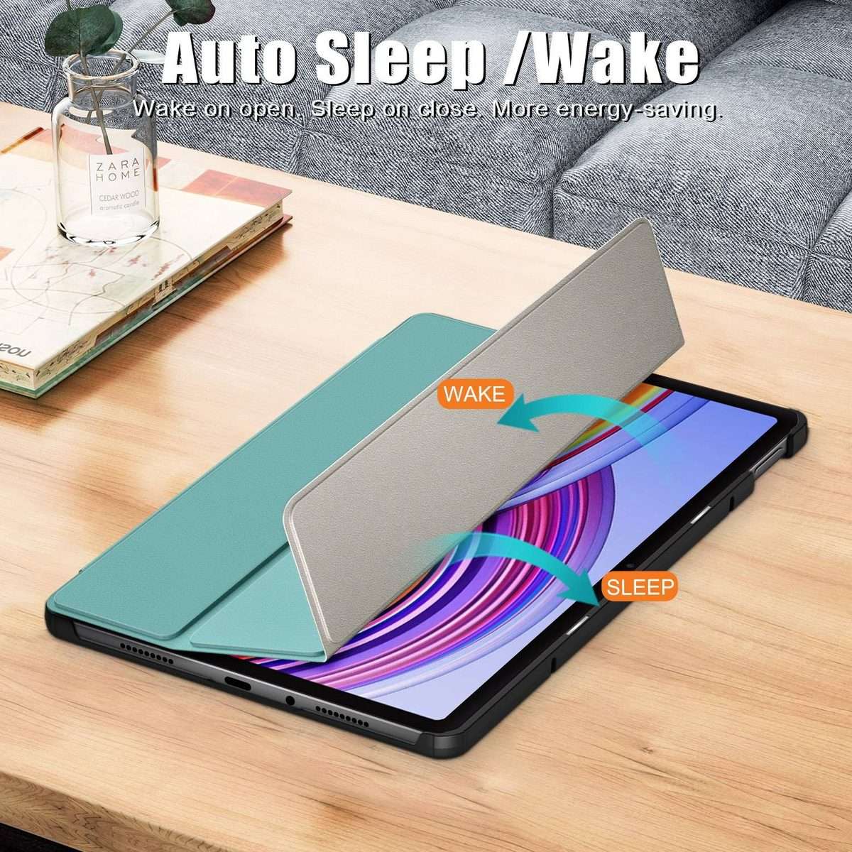 For Xiaomi Redmi Pad Pro 12.1 Custer Pure Color 3-Fold Stand Leather Smart Tablet Case(Dark Green)