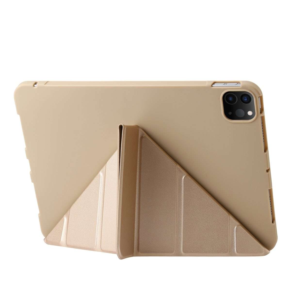 For iPad Pro 11 2025 / 2024 TPU Deformation Flip Leather Tablet Case with Holder(Gold)