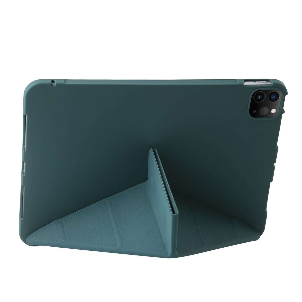 For iPad Pro 11 2025 / 2024 TPU Deformation Flip Leather Tablet Case with Holder(Dark Green)