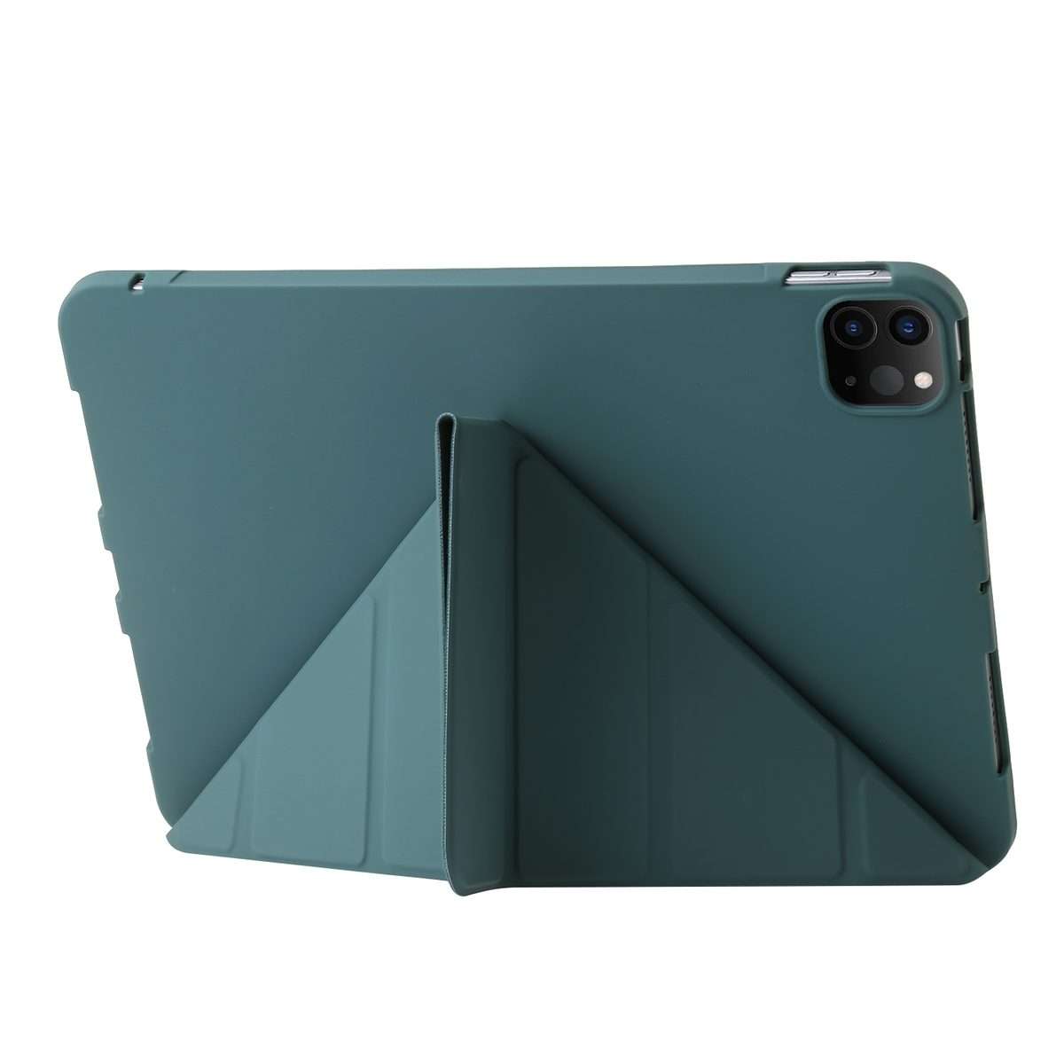 For iPad Pro 11 2025 / 2024 TPU Deformation Flip Leather Tablet Case with Holder(Dark Green)