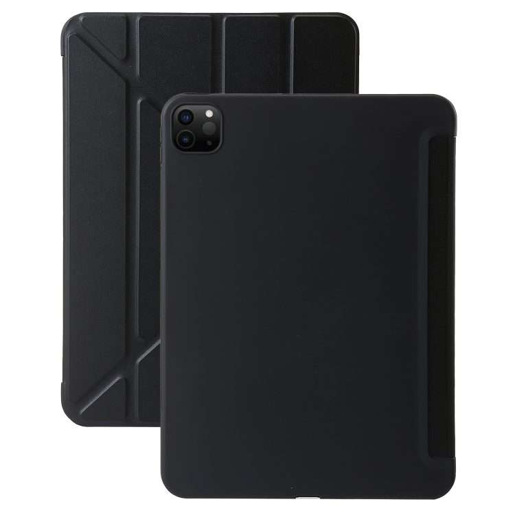 For iPad Pro 13 2025 / 2024 TPU Deformation Flip Leather Tablet Case with Holder(Black)