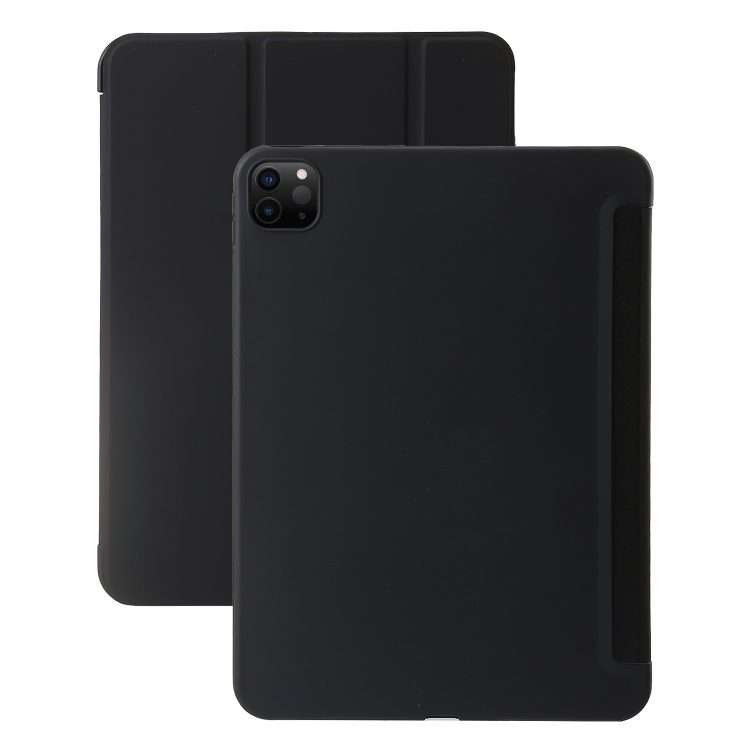 For iPad Pro 13 2025 / 2024 Three-fold Holder Flip Tablet Leather Case(Black)