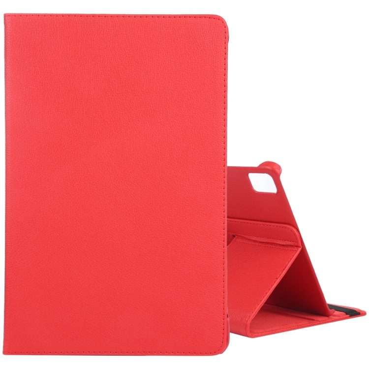 For iPad Pro 13 2025 / 2024 360 Degree Rotation Litchi Texture Leather Tablet Case with ... (Red)