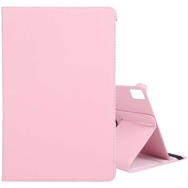 For iPad Pro 13 2025 / 2024 360 Degree Rotation Litchi Texture Leather Tablet Case with ... (Pink)