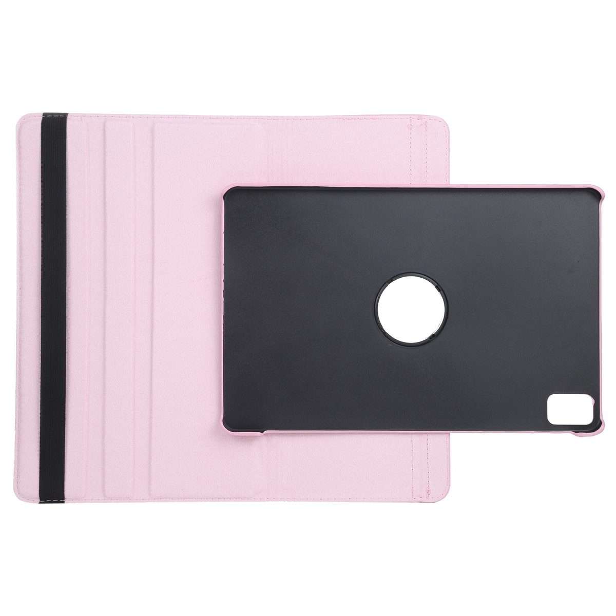 For iPad Pro 13 2025 / 2024 360 Degree Rotation Litchi Texture Leather Tablet Case with ... (Pink)