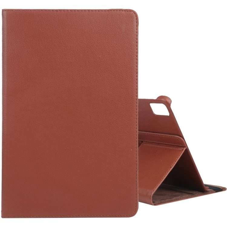 For iPad Pro 13 2025 / 2024 360 Degree Rotation Litchi Texture Leather Tablet Case wit ... (Brown)