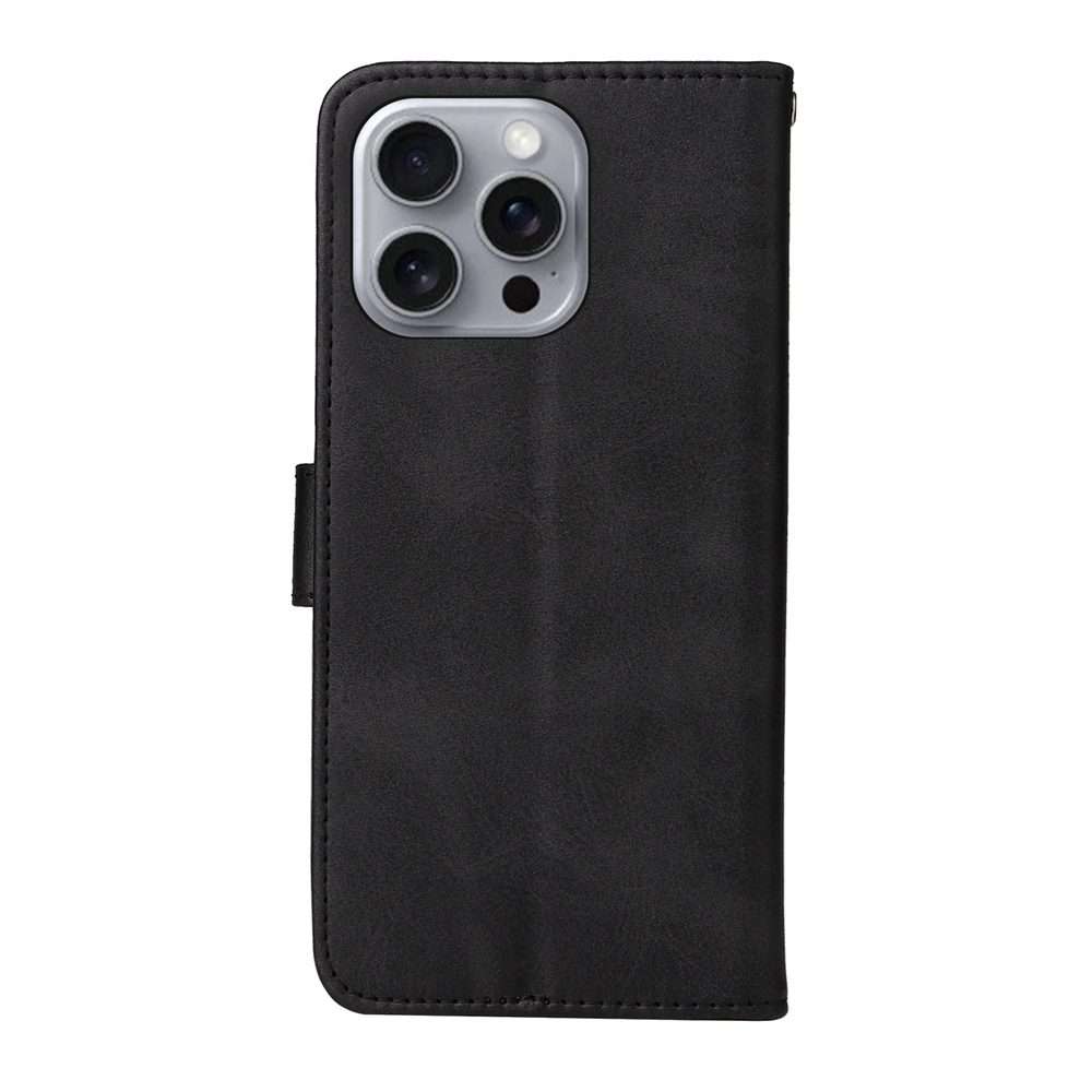 For iPhone 16 Pro Max Classic Calf Texture Flip Leather Phone Case(Black)