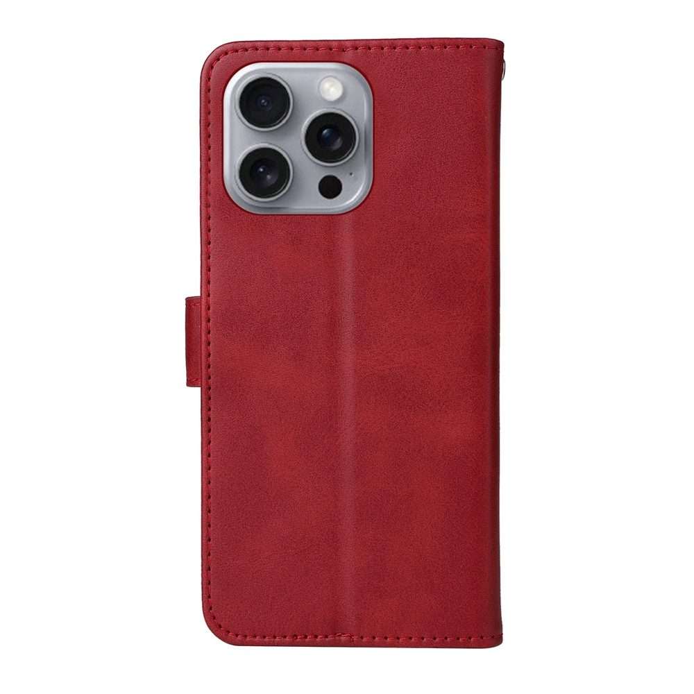 For iPhone 16 Pro Max Classic Calf Texture Flip Leather Phone Case(Red)
