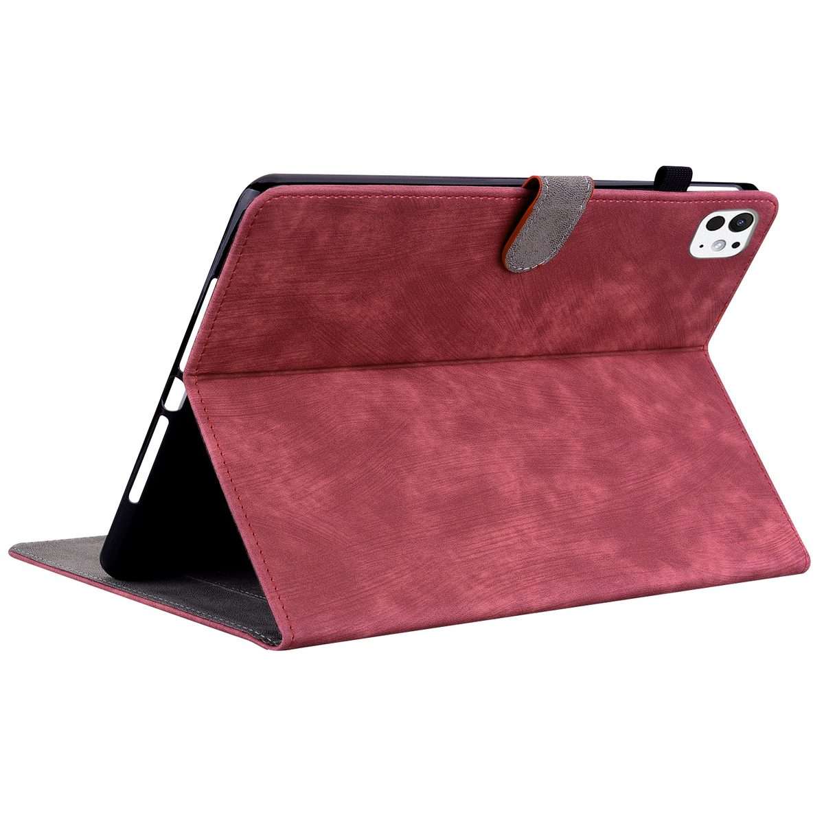 For iPad Pro 11 2025 / 2024 Embossed Tiger Pattern Leather Tablet Case(Red)