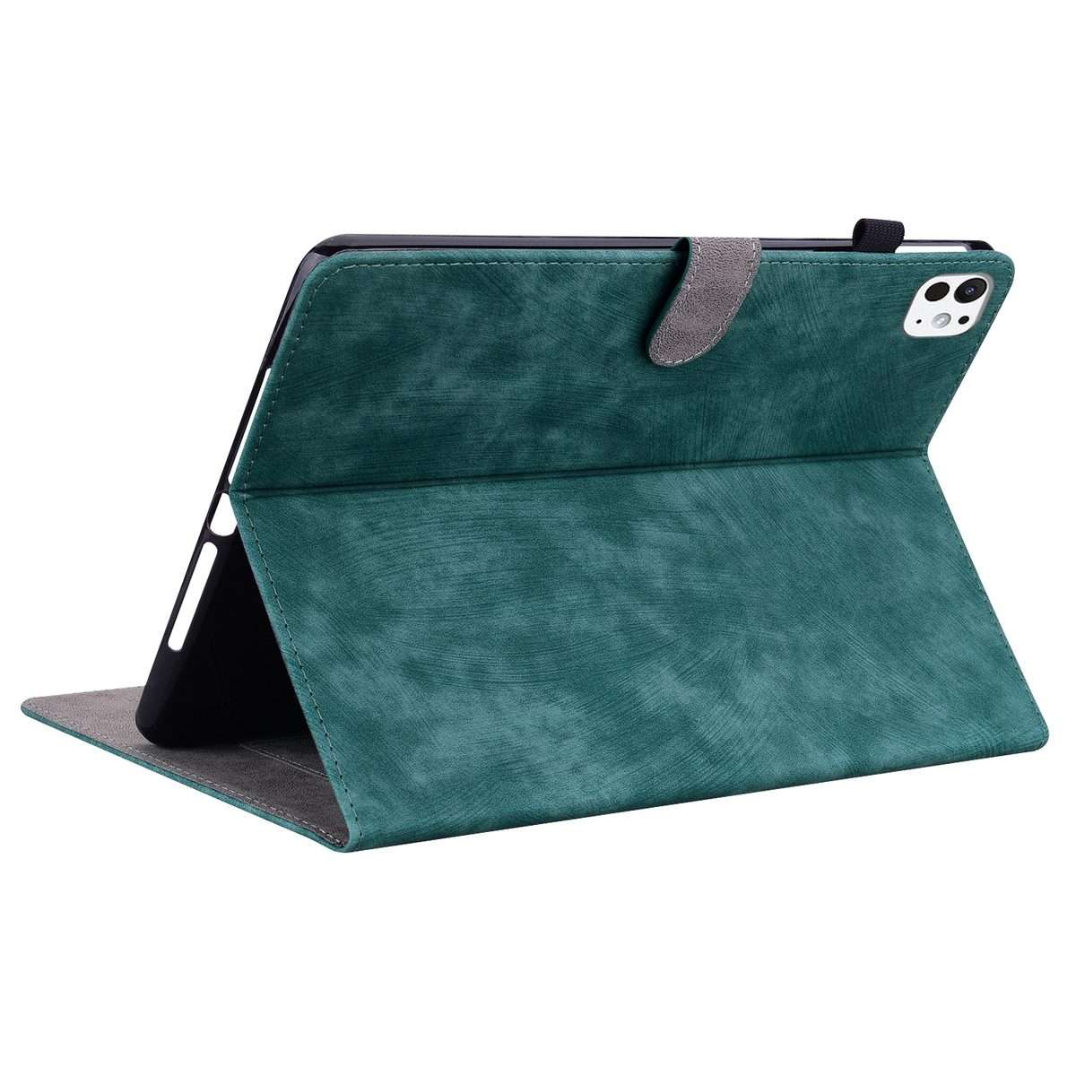 For iPad Pro 11 2025 / 2024 Embossed Tiger Pattern Leather Tablet Case(Dark Green)