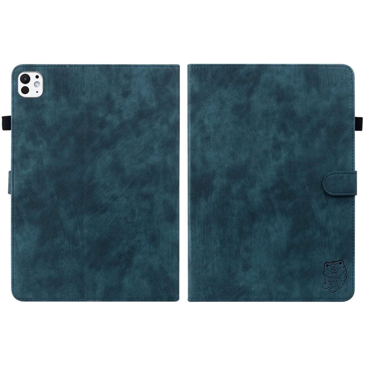 For iPad Pro 11 2025 / 2024 Embossed Tiger Pattern Leather Tablet Case(Dark Blue)