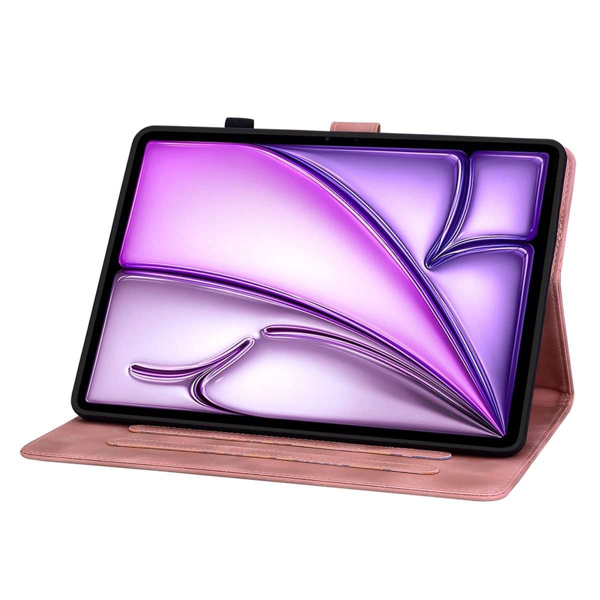For iPad Air 11 2026 / 2025 / 2024 Lily Embossed Leather Smart Tablet Case(Pink)