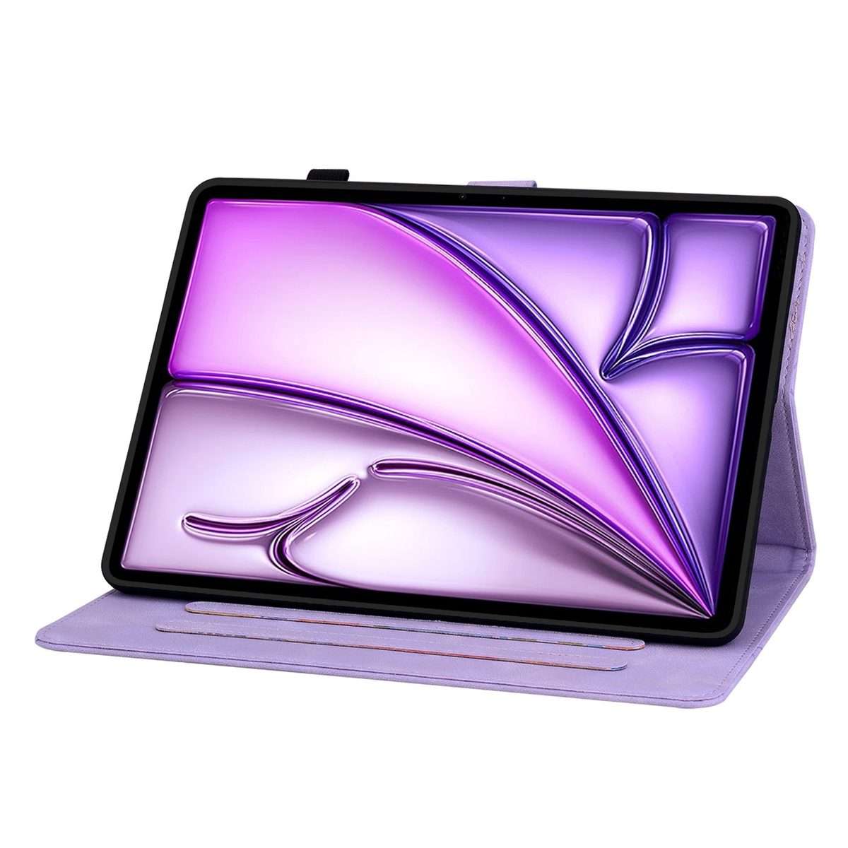 For iPad Air 11 2026 / 2025 / 2024 Lily Embossed Leather Smart Tablet Case(Purple)