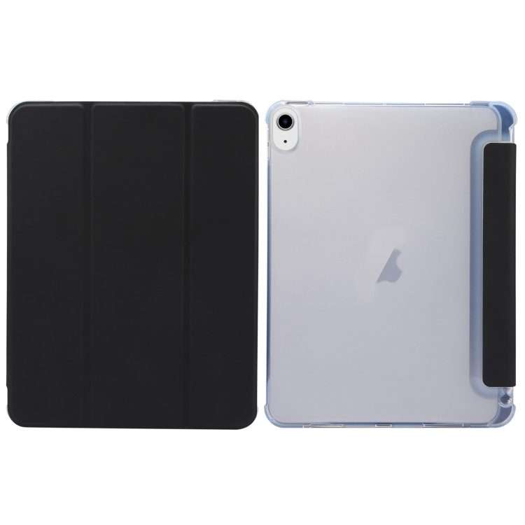 For iPad Air 11 2025 / 2024 3-folding Electric Pressed Skin Texture Leather Tablet Case(Black)