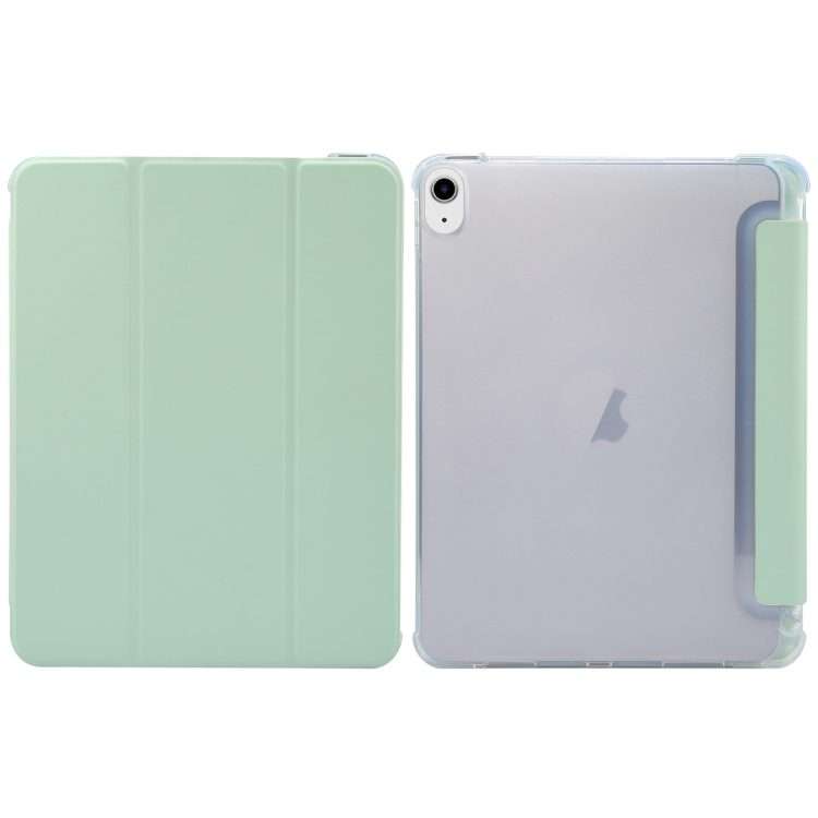 For iPad Air 11 2025 / 2024 3-folding Electric Pressed Skin Texture Leather Tablet Case(Green)