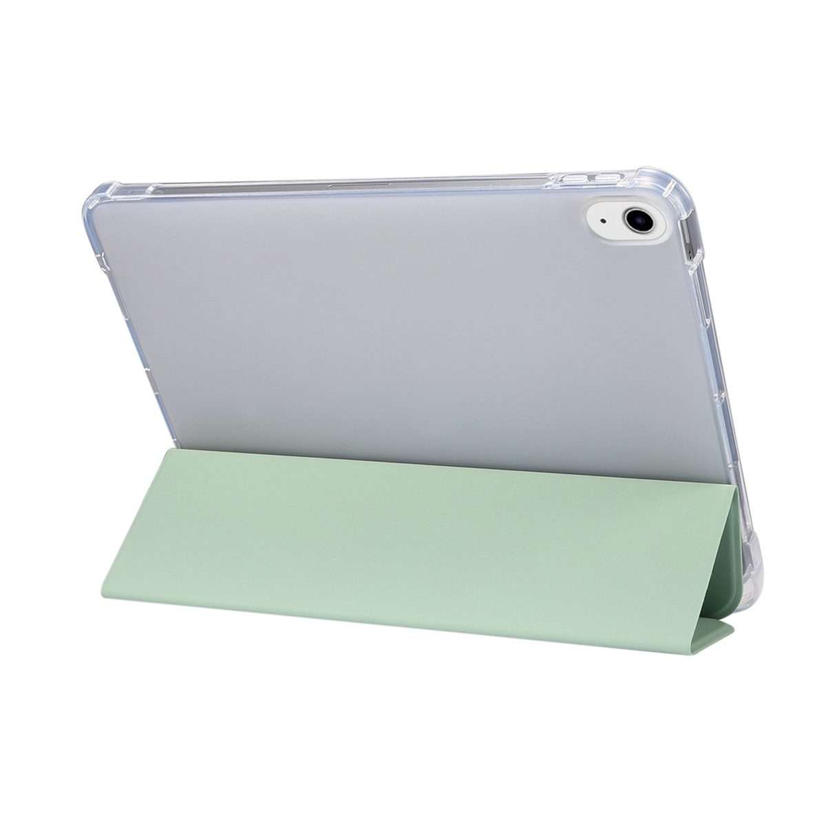 For iPad Air 11 2025 / 2024 3-folding Electric Pressed Skin Texture Leather Tablet Case(Green)