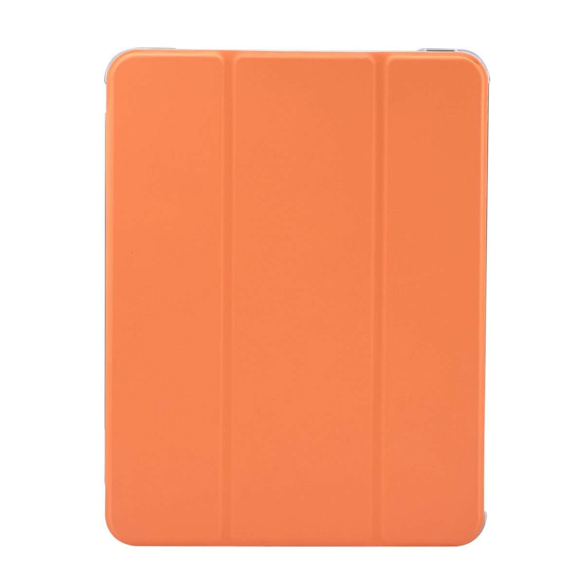 For iPad Air 11 2025 / 2024 3-folding Electric Pressed Skin Texture Leather Tablet Case(Orange)