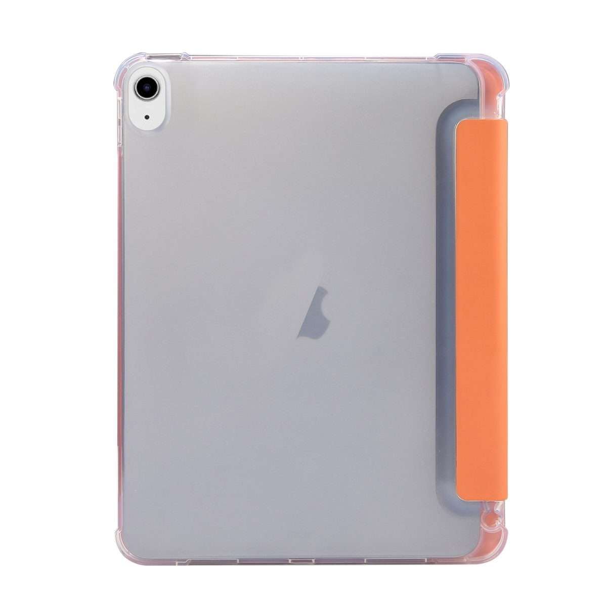 For iPad Air 11 2025 / 2024 3-folding Electric Pressed Skin Texture Leather Tablet Case(Orange)