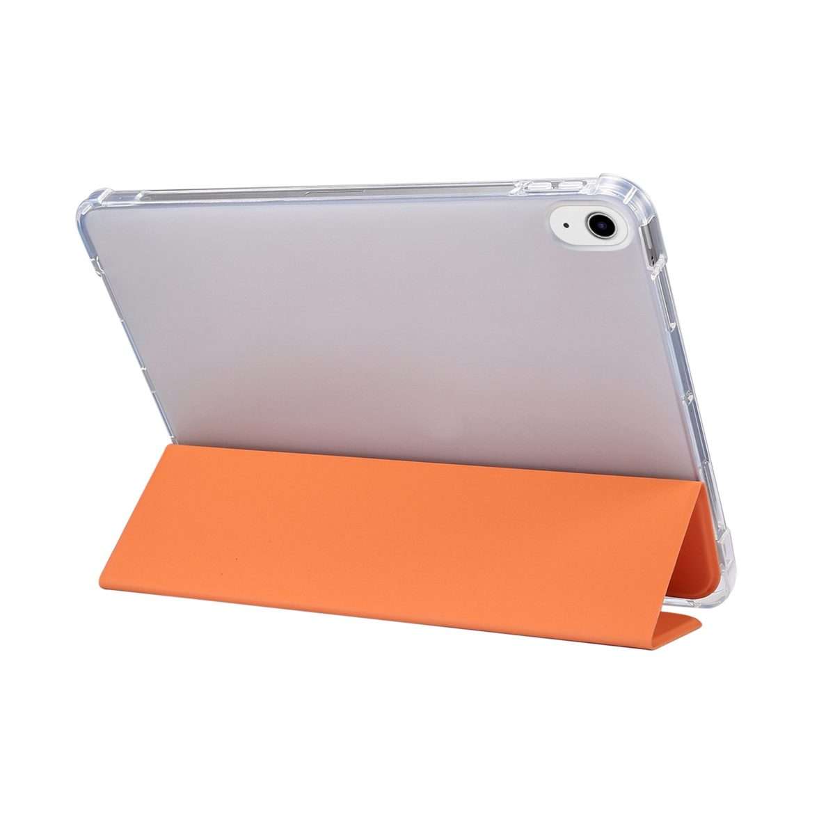For iPad Air 11 2025 / 2024 3-folding Electric Pressed Skin Texture Leather Tablet Case(Orange)