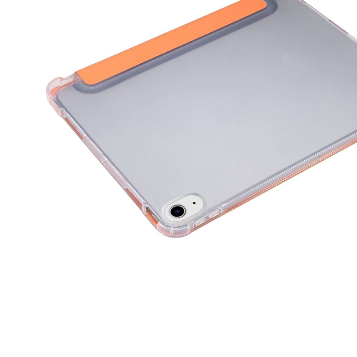 For iPad Air 11 2025 / 2024 3-folding Electric Pressed Skin Texture Leather Tablet Case(Orange)