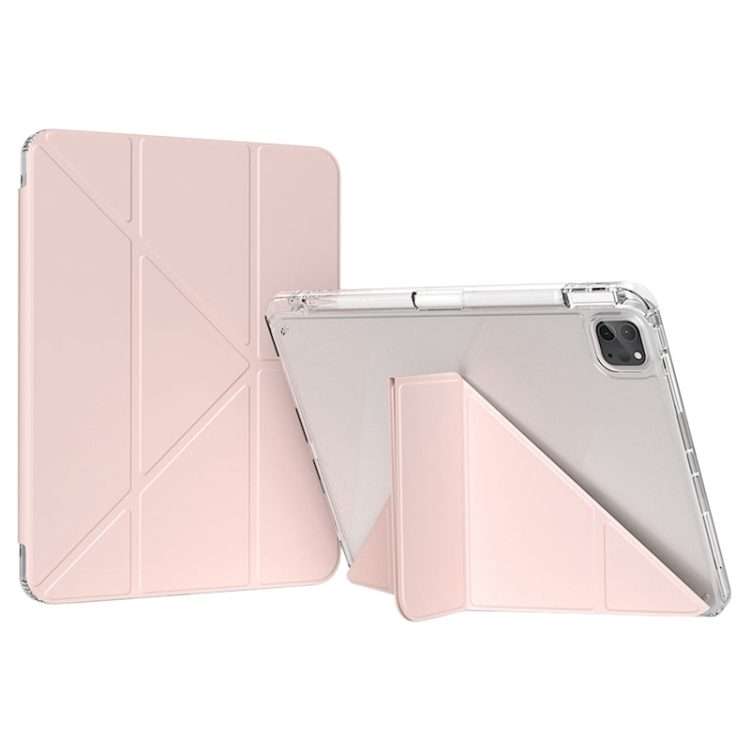 For iPad Pro 11 2025 / 2024 GEBEI Deformation Leather Tablet Case(Pink)
