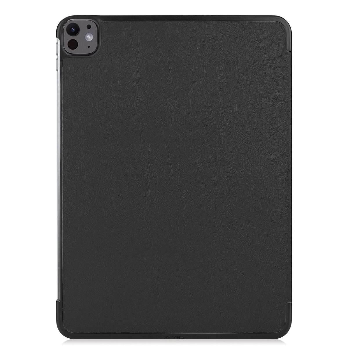 For iPad Pro 13 2025 / 2024 Custer Pure Color 3-Fold Holder Smart Leather Tablet Case(Black)