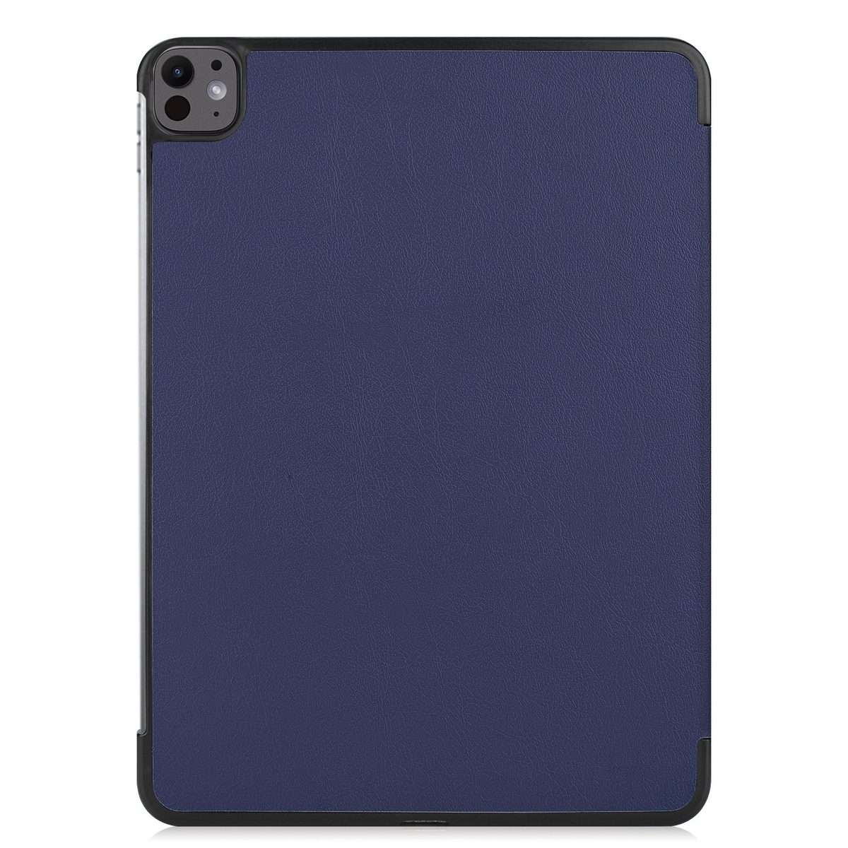 For iPad Pro 13 2025 / 2024 Custer Pure Color 3-Fold Holder Smart Leather Tablet Case(Dark Blue)