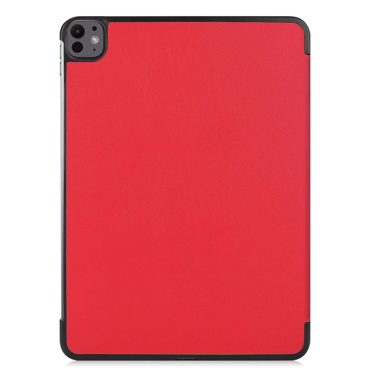 For iPad Pro 13 2025 / 2024 Custer Pure Color 3-Fold Holder Smart Leather Tablet Case(Red)