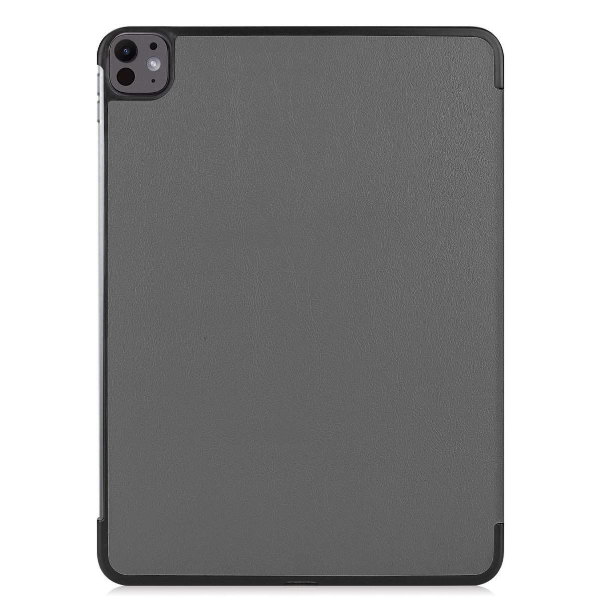 For iPad Pro 13 2025 / 2024 Custer Pure Color 3-Fold Holder Smart Leather Tablet Case(Grey)