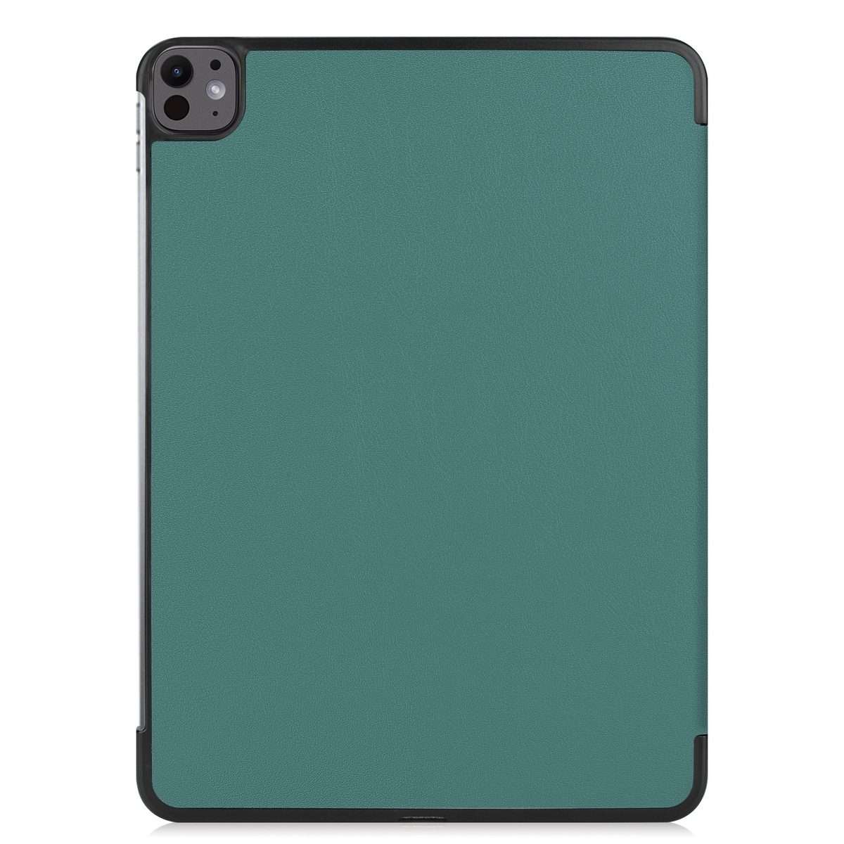 For iPad Pro 13 2025 / 2024 Custer Pure Color 3-Fold Holder Smart Leather Tablet Case(Dark Green)