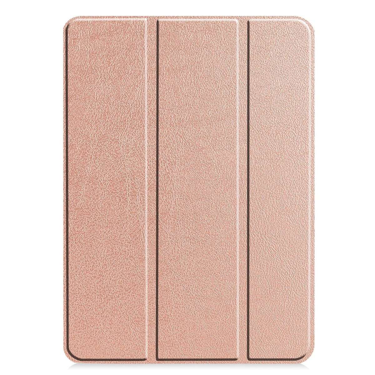 For iPad Pro 11 2025 / 2024 Custer Pure Color 3-Fold Holder Smart Leather Tablet Case(Rose Gold)