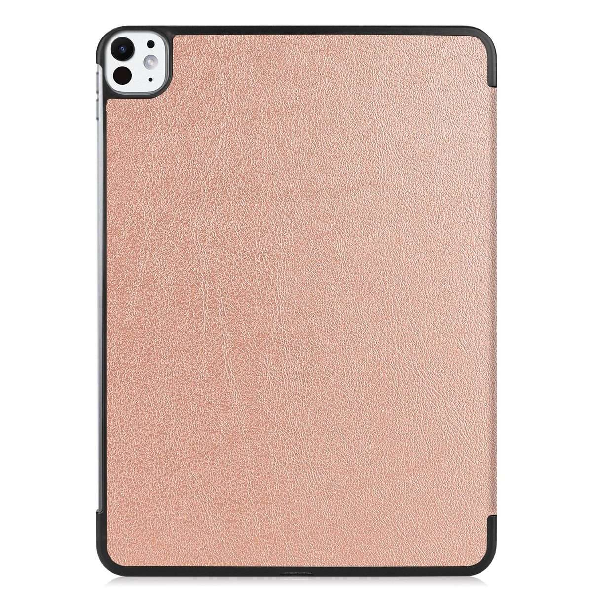 For iPad Pro 11 2025 / 2024 Custer Pure Color 3-Fold Holder Smart Leather Tablet Case(Rose Gold)