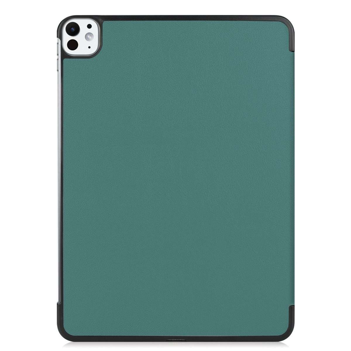 For iPad Pro 11 2025 / 2024 Custer Pure Color 3-Fold Holder Smart Leather Tablet Case(Dark Green)