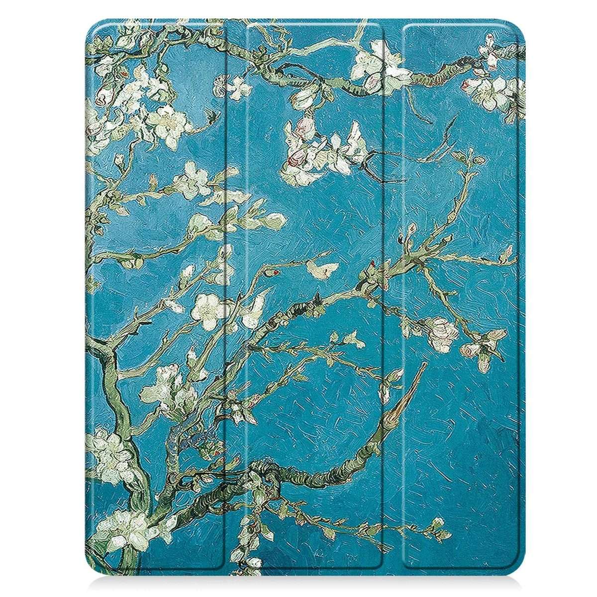 For iPad Pro 13 2025 / 2024 Custer Painted 3-Fold Holder Smart Leather Tablet ... (Apricot Flower)