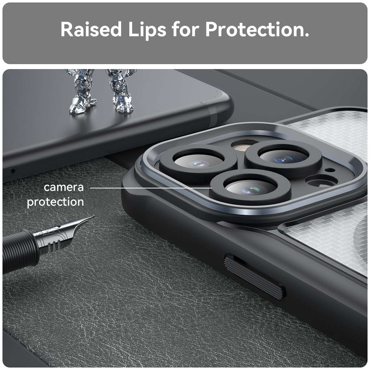 For iPhone 14 Pro Carbon Fiber Texture MagSafe Translucent Phone Case(Black)