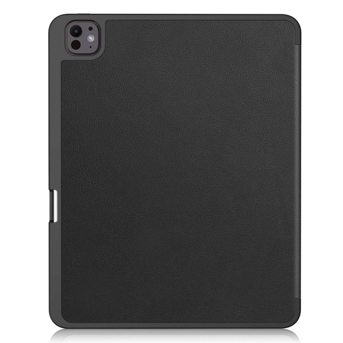 For iPad Pro 13 2025 / 2024 Custer TPU Pure Color 3-Fold Holder Smart Leather Tablet C ... (Black)