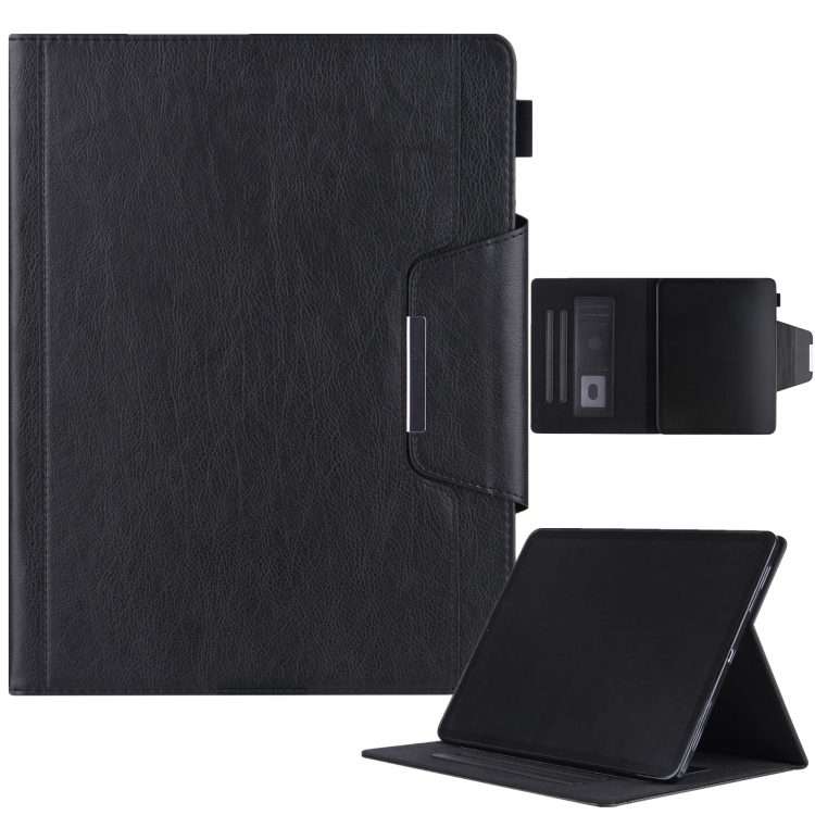 For iPad Pro 13 2025 / 2024 Solid Color Metal Buckle Leather Smart Tablet Case(Black)