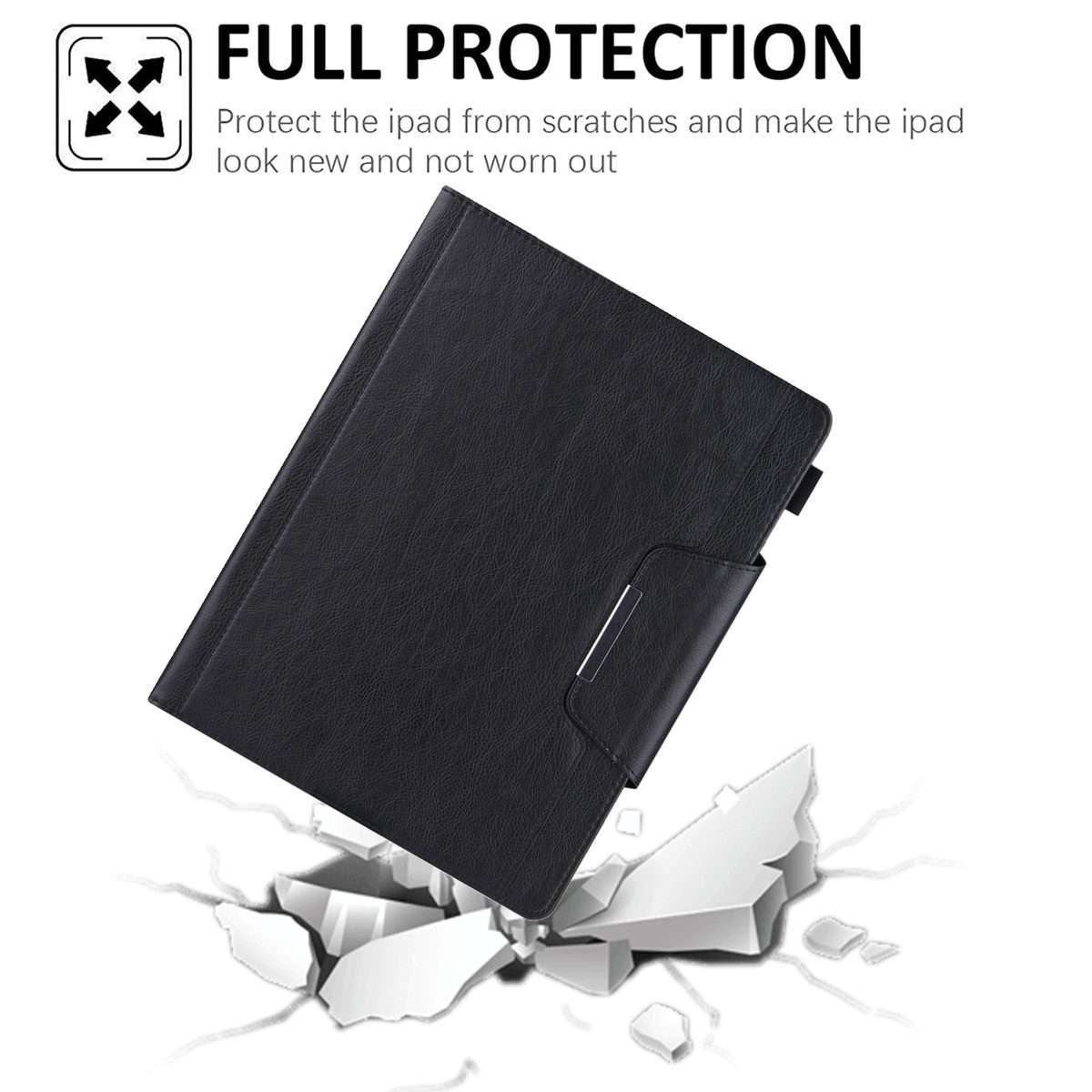 For iPad Pro 13 2025 / 2024 Solid Color Metal Buckle Leather Smart Tablet Case(Black)