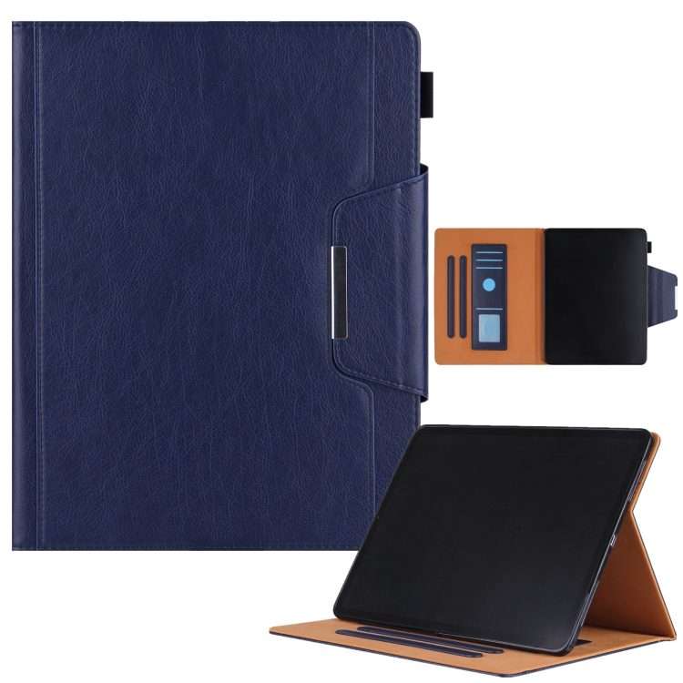 For iPad Pro 13 2025 / 2024 Solid Color Metal Buckle Leather Smart Tablet Case(Royal Blue)
